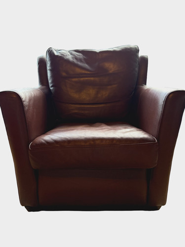 Brown leather armchair - armchair,, real