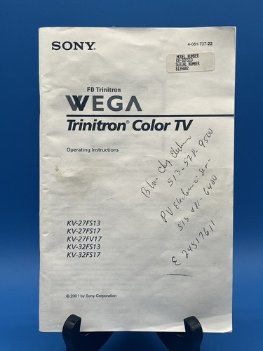 Sony manual trinitron wega - trinitron,