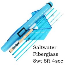 Maxcatch Bluewave Fiberglass Saltwater Fly Fishing Rod 8FT 8WT 4sec