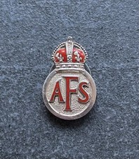 Genuine WW2 AFS Auxiliary Fire Service Lapel Badge