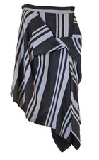 Vivienne Westwood Skirt striped hitch twist asymmetric lined Size 42 UK 10