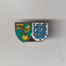 NORWICH CITY F.C. 'Three Lions' Club Crested  Enamel Badge FREE POST UK