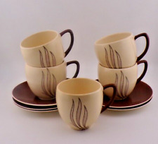 Vintage 1950s Carlton Ware Cups and Saucers Windswept Pattern
