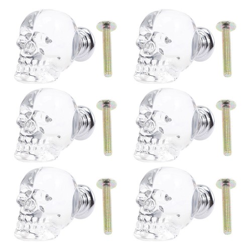 Skull glass drawer pulls - skull,