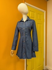 Vintage 1970s Denim Mini Dress - XS/6