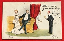 Table Tennis or Ping Pong Postcard When are you coming to ping pong 1903