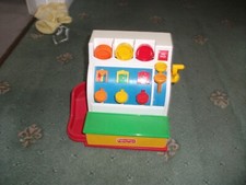 RARE FISHER PRICE VINTAGE CASH REGISTER/ TILL WITH COINS super learning toy