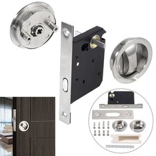 Sliding Door Lock Handles Door Privacy Turn Knob Lock Kit for Bathroom Toilet
