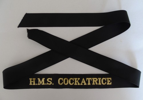Royal navy cap tally hms - cap,
