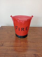 Vintage red galvanized fire - vintage,