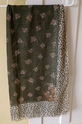 Olive green animal print tiger - animal,