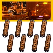 8pcs LED Side Marker Lights 12V Orange Amber Indicator Truck Lorry Trailer Bus