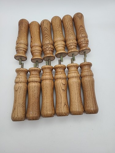 Vtg retro oak finial - retro, mcm