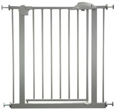 Door- and Stair- Safetygate MIKA 29.5"- 68.9" Metal Silver Barrier Kid Pet Child