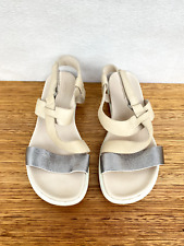 🔹 Womens Ecco Simpil Denmark Leather Strappy Foodbed Sandals Shoes Size 38 7