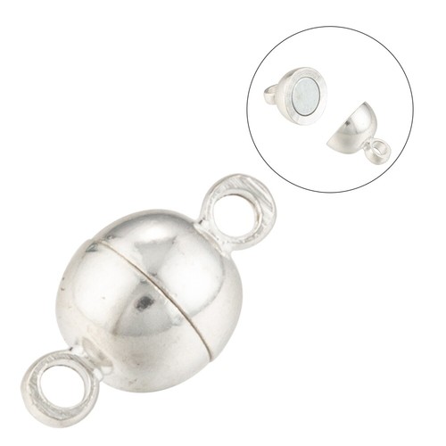 Silver magnetic round ball - magnetic,