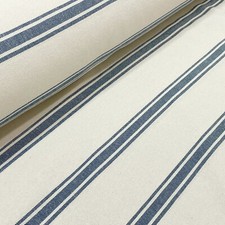 Limoges Stripe Blue White Cotton 280cm Ticking French Sack Curtains Per Metre