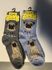 Pug Lapdog Wrinkled Toy Dog Breed Women's Foozys Puppy Cute Dogs 2 Pairs Socks