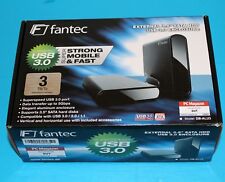 Fantec DB-ALU3 3TB EXTERNAL USB 3.0 HARD DRIVE ENCLOSURE Plus INSTALLED 3TB HDD