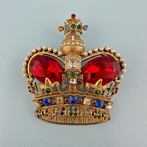 Vintage rhinestone royal crown - vintage,