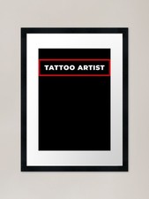 Tattoo artist red frame Framed