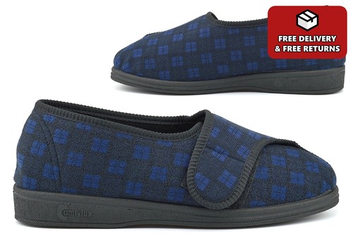 Mens wide fit slippers extra - mens,