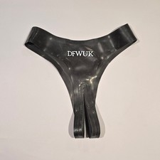 Crotchless Thong black rubber