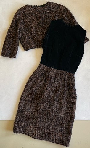 Vtg 1950s women wool tweed - vtg,