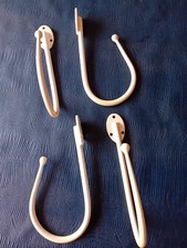 Laura Ashley Cream Metal Curtain Tiebacks x 4  Heavy Duty  18 cm across 3 screws