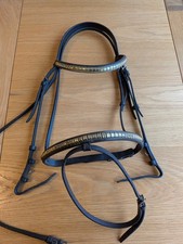 Brass Clincher Pony/ Cob Flash Bridle Havana