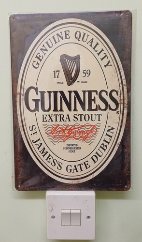 Guinness tin sign - guinness,
