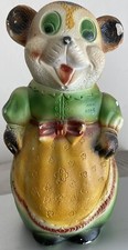 Vintage 1960s Chalk Fair Prize Ornament Mum Bear