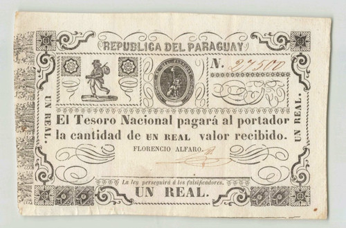 Paraguay real 1865 p - paraguay,