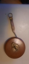 Vintage Chesterman Sheffield England Tape Measure Brass Leather - 50ft - Used
