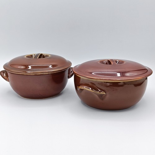 Vintage brown lidded dish - vintage,