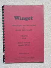 WINGET FOUR/45 CDP DIESEL DUMPER PARTS & OPERATORS MANUAL 