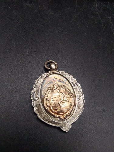 Vintage silver watch fob - silver,