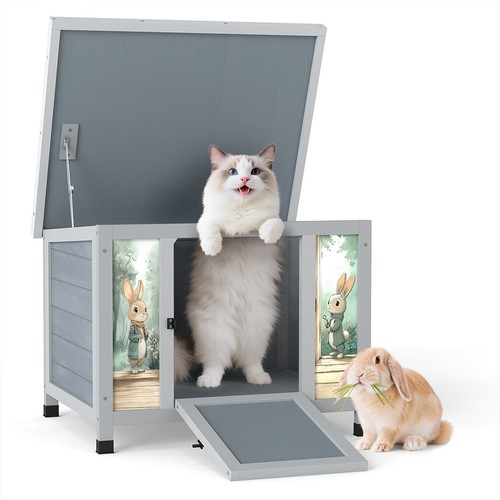 Rabbit hutch wooden pet - rabbit,