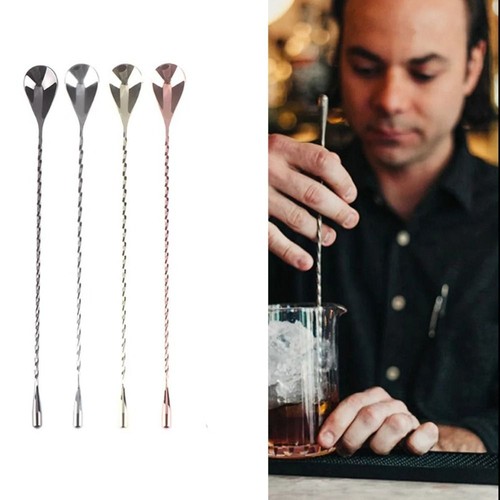 Stainless steel cocktail spoon - steel,