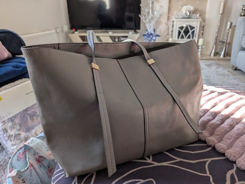 Matalan grey faux leather tote - matalan,