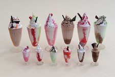 Dolls House Ice-cream Sundae Dessert Knickerbocker Glory Glasses 12th 24th Scale