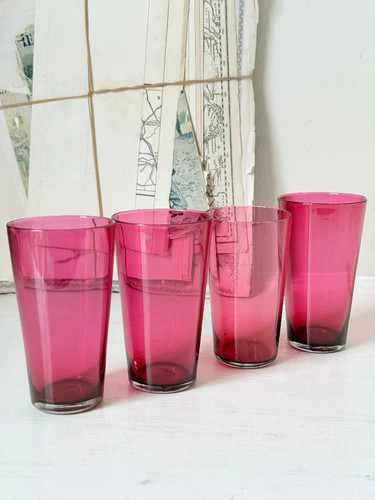 Set four vintage cranberry - of,