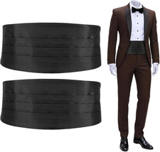 Yolev 2Pcs Black Cummerbund