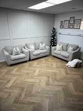 Oatmeal Dunelm Baxter 2 Seater Sofas & Snuggle Chair - Delivery Available