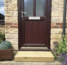 Handmade wooden decking step - wooden, /