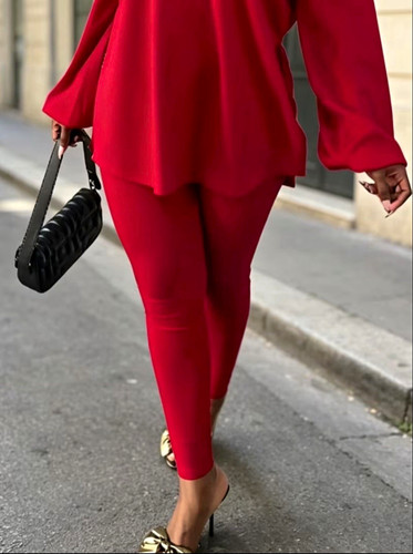 Women piece red - red, knit