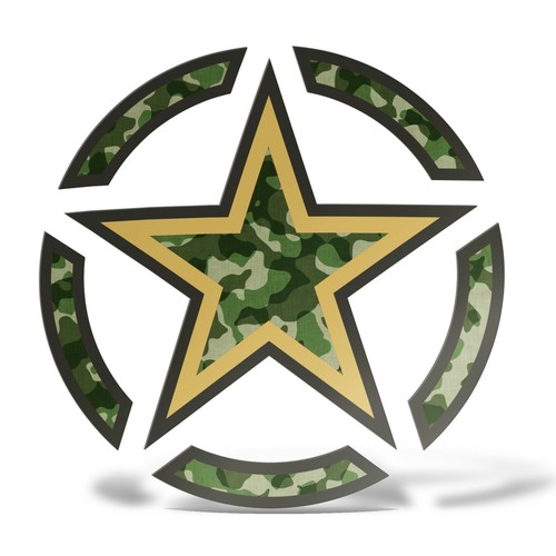 Army military star sticker - army,