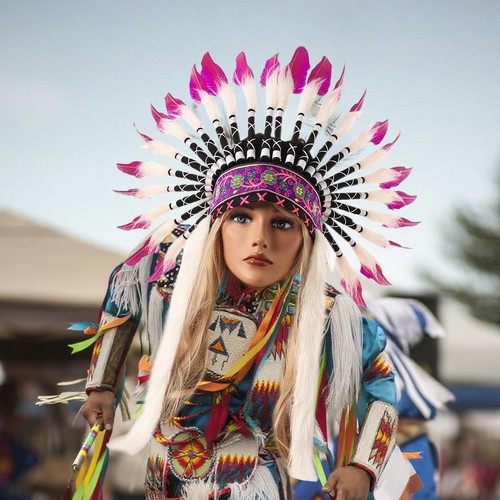 Artificial feather headdress - feather,