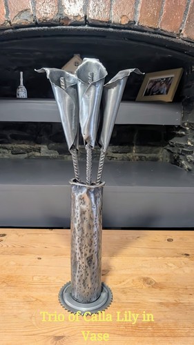 Handcrafted metal calla lily - metal,