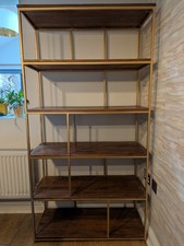 Cult living Dorothea Metal Book Case, Solid Mango Wood, Brass